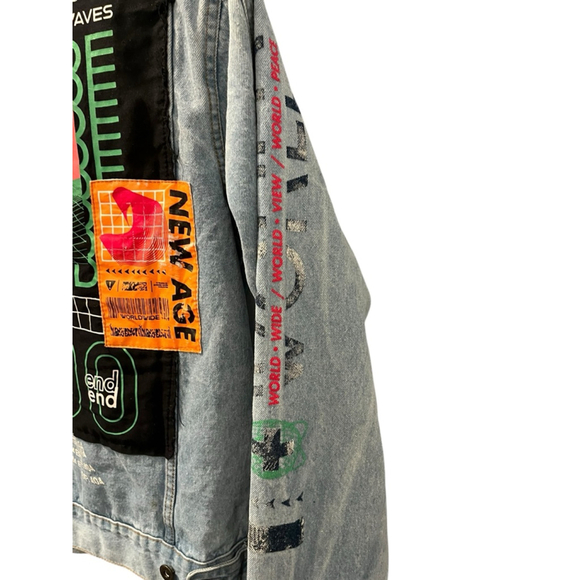 Trademark Brooklyn Cloth Men's Size Small Denim Blue Jacket New Age Graphic - Picture 8 of 12
